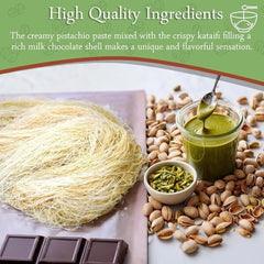 Dubai Pistachio Knafeh Chocolate Bar – Belgian Milk Chocolate Delight (190g)